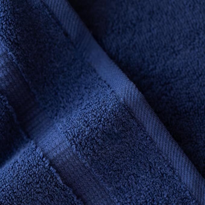 SALBAKOS 100% Turkish Cotton Washcloth Set of 12 13x13 inch | Heirloom Quality | Hotel & Spa Collection | Ultra Soft, Super Absorbent, Washcloth Towels | Made in Turkey (Navy, 12 Washcloths)