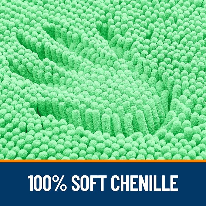 OLANLY Bathroom Rugs 30x18, Extra Soft Absorbent Chenille Bath Rugs, Rubber Backing Quick Dry, Machine Washable Bath Mats for Bathroom Floor, Tub and Shower, Home Decor Accessories, Mint Green