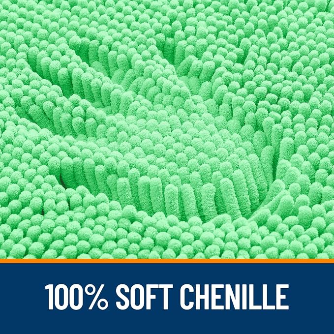 OLANLY Bathroom Runner Rugs 47x17, Soft Absorbent Chenille Bath Rugs, Rubber Backing Quick Dry, Machine Washable Long Bath Mats for Bathroom Floor, Tub and Shower, Home Decor Accessories, Mint Green