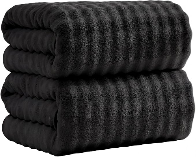 Bath Sheets Set 40x80 Inches Microfiber Extra Large BathTowels Super Soft Absorbent Quickly Dry Shower Towels for Bathroom (Black,PK 2)