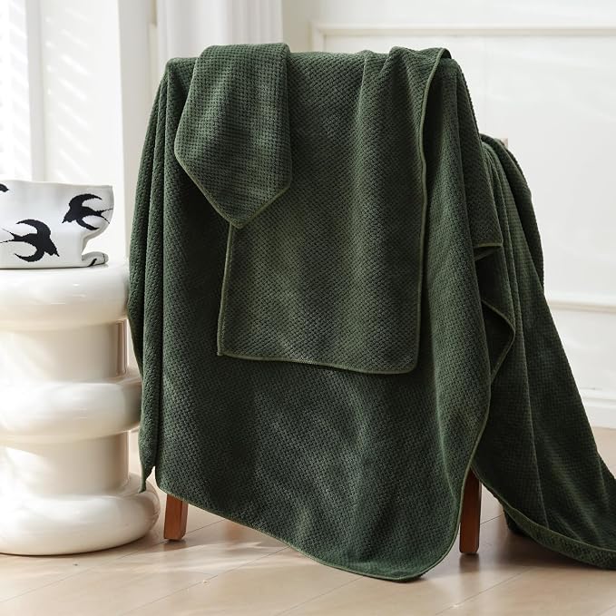 40x80 Inches Bath Sheets Towels for Adults Oversized Bath Towels Extra Large Luxury Super Soft Absorbent Quick Dry Microfiber(Olive Green,2PCS)