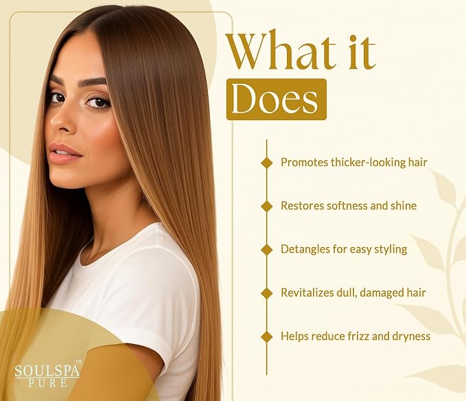 SOULSPA PURE Castor Oil & Black Seed Biotin Shampoo and Conditioner Set - Sulfate Free Nourishing Formula for Thinning Hair & Dry Scalp - Deep Moisture for Men & Women - 16 fl oz Each