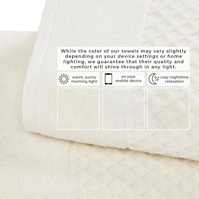 Great Bay Home Oversized Bath Sheets - 100% Cotton 2 Pack 68x35 Extra Large Towel - Absorbent, Durable, Quick-Dry Towels for Bathroom (Ivory)