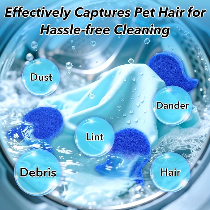 6 Pack Pet Hair Remover for Laundry,Reusable Dog & Cat Hair Remover for Laundry,Effectively Removes Pet Hair, Lint and Dander from Bedding and Clothing, Suitable for Washing Machines, Dryers