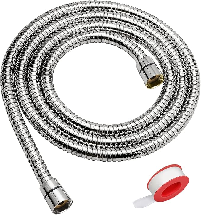 Blissland Shower Hose, 79 Inches Extra Long Stainless Steel Handheld Shower Head Hose with Brass Insert and Nut - Durable and Flexible(Brushed Nickel)