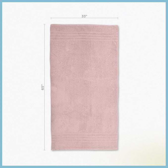 Martex 2-Pack Ultimate Performance Bath Sheet Set, Crystal Pink, 33" x 65" | 100% Cotton, Extra Large Bath Towels, Super Absorbent, Low-Linting, Supersoft