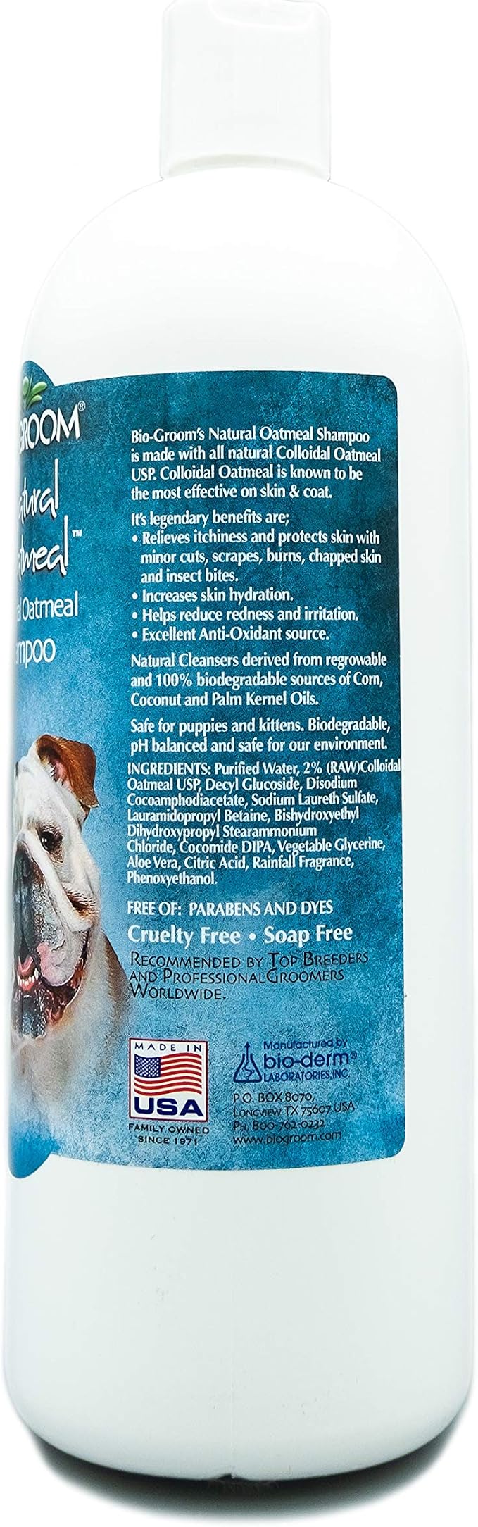 Bio-Groom Oatmeal Dog Shampoo for Allergies and Itching, 32 fl oz, 1-Pack | Cruelty-Free, Dog Bathing Supplies, Puppy Shampoo for Sensitive Skin, Made in USA, Anti-Itch Products