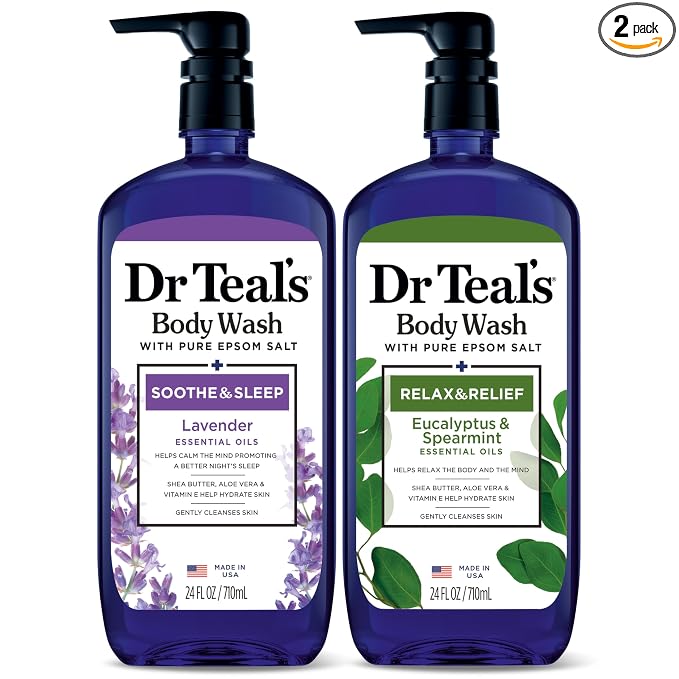 Dr Teal's Body Wash with Pure Epsom Salt, Lavender & Eucalyptus, 24 fl oz (Pack of 2)
