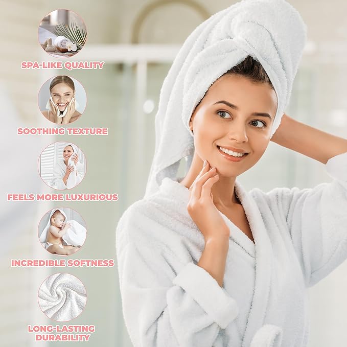 Superior Cotton Face Towel/Washcloth Set, Small Facial Towels, Spa, Hotel, Guest, Home, Bathroom Basics, Plush Soft Absorbent, Luxury Quick Drying, Zero Twist Collection, Set of 12, Ivory