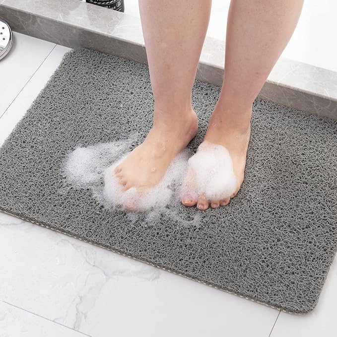 Hargiis Non Slip Bathtub Mat, Anti Slip Shower Mat, Fast Drying Bath Tub Mats, Foot Scrubber Mat, Anti Slip Mat for Tub, Floor, Bathroom, Home, Kitchen, Hotel (Grey 24"x16")