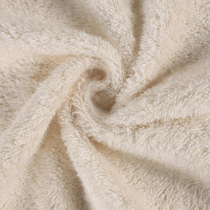 Superior Rayon from Bamboo Blend Bath Towel Set, Large Plush Absorbent Body Towels, Soft Luxury Quick Drying, Shower, Spa, Hotel, Pool, Guest Bathroom, Home Essentials, Set of 3, Ivory