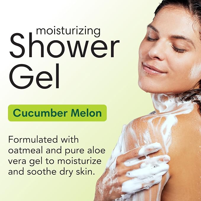 ShiKai Daily Moisturizing Shower Gel (Cucumber Melon, 1 Gallon) | Gentle Formula | with Aloe Vera & Oatmeal for Soft, Healthy Skin | Dry Skin Relief