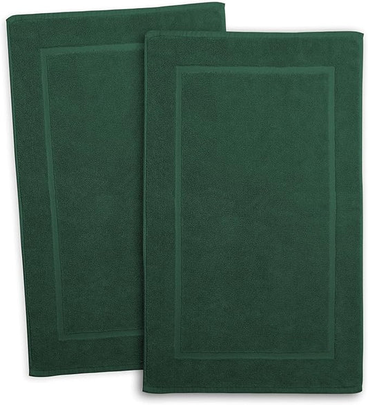 Hearth & Harbor Bath Mat Towels - 100% Ring Spun Cotton Luxury Towels - Ultra Soft & Highly Absorbent, Bathroom Towels, Floor Mat - Hunter Green