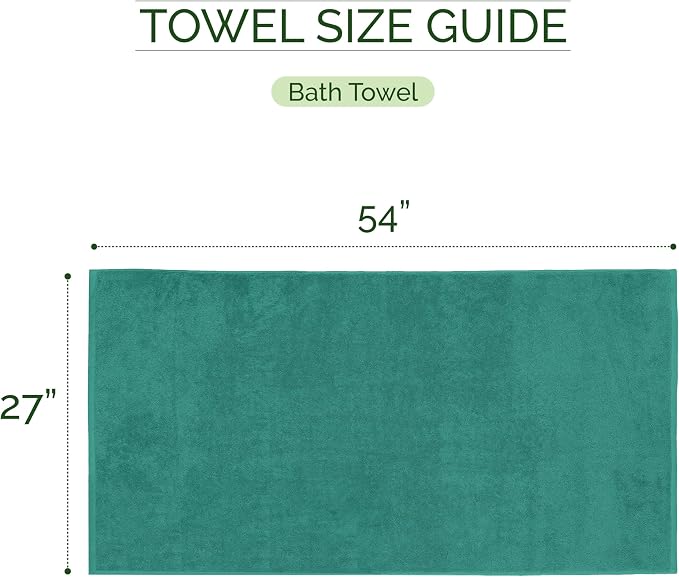 Elegant Comfort Three Line Popcorn Towel Set for Bathroom 27 x 54 inches, Premium Hotel Quality 2-Pack Bath Towels, 100% Turkish Cotton, Soft and Durable, Quick Dry and Highly Absorbent, Teal Blue