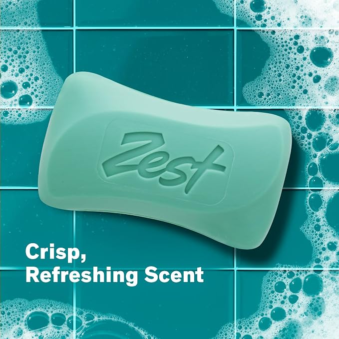 Zest 8-Bar Bath Size Soap, Aqua, 4 Ounce per bar, 8 bars, 32 Ounce