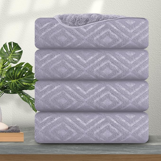 Ferdilan 4 Pack Bath Towels Extra Large 35"x 70"Highly Absorbent Quick Dry Bath Towels Oversized Microfiber Bath Sheets Soft Luxurious Towels for Bathroom Kitchen Spa Hotel Gym-Light Purple