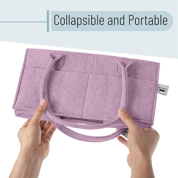 Mr. Pen- Baby Diaper Caddy Organizer, Orchid Mist | Nursery Storage Bin and Car Organizer for Diapers and Baby Wipes