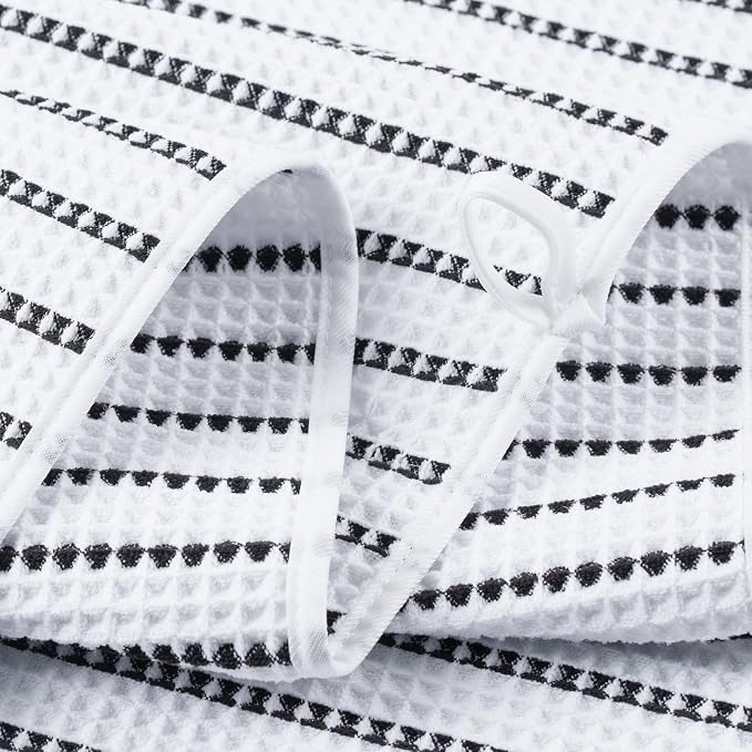 POLYTE 430 GSM Microfiber Oversize Quick Dry Lint Free Bath Towel, 60 x 30 in, 4 Pack (Waffle Weave)