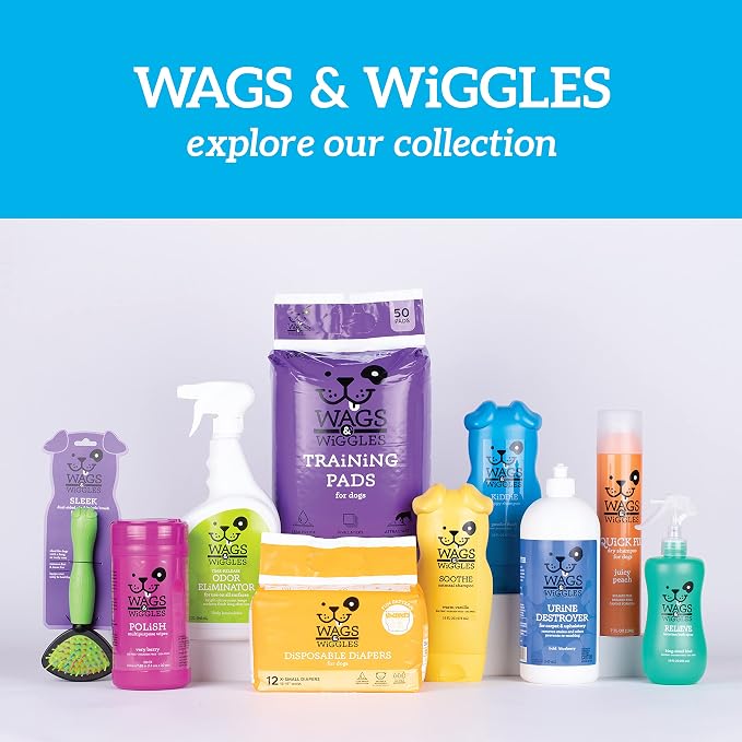 Wags & Wiggles Purify Hypoallergenic Dog Wipes for Sensitive Skin, Paw and Body Grooming Wipes with Gentle Plant Based Formula for Everyday Cleaning, Zesty Grapefruit Scent, 100 Count (Pack of 2)