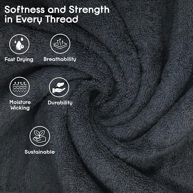Ariv Premium Jumbo Bath Towels Pack of 2, Beach Towel, Extra-Large Bath Sheets, 100% Cotton, Super Soft, Highly Absorbent, Quick Dry, Durable, Great Value & Quality, Bathroom - Grey