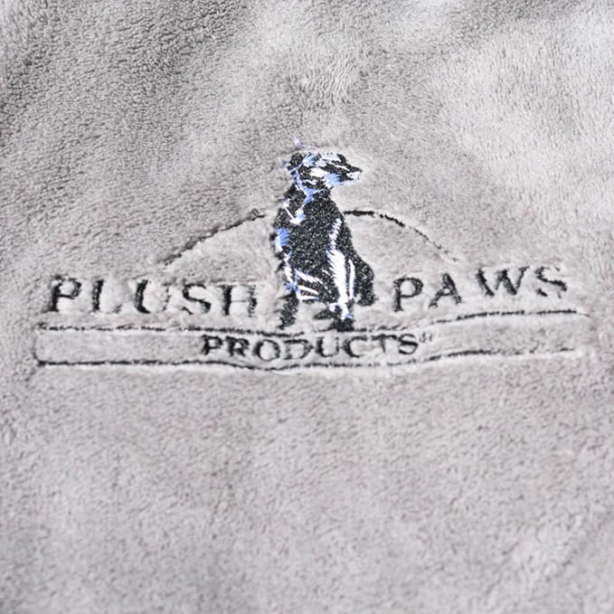 Plush Paws Multipurpose Microfiber Dog Drying Towel with Hand Pockets – Ultra Absorbent, Soft & Durable Pet Towel for Fast Drying – Machine Washable, Large Size, Grey, 1 Towel
