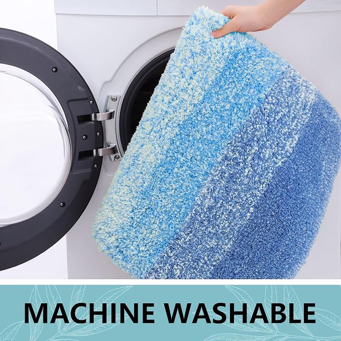 Arotive Microfiber Bathroom Rugs, Shaggy Soft and Absorbent Bath Rug, Thick Plush Machine Washable Dry Bath Mats for Bathroom, Tub and Shower, 30x20, Light Royal Blue, Rectangular