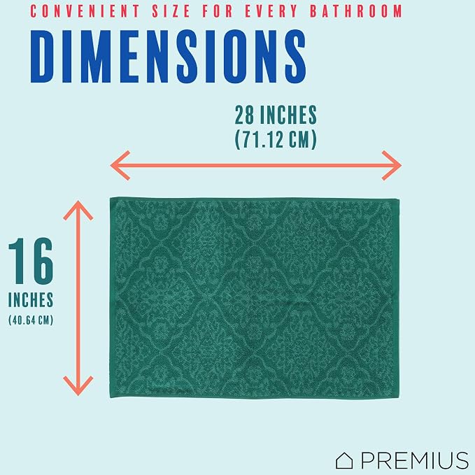 2 Pack Damask Hand Towel, Bath Towel, and Bath Sheet Towel, 100% Cotton Yarn Dyed, Lux Drying Experience, Great for Hands and Body, Perfect for Spa & Home Use (Green, Hand Towel)