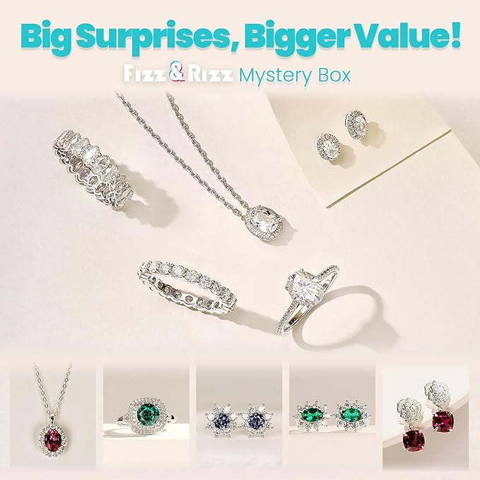 Fizz & Rizz Jewelry Mystery Bath Bomb:Surprise Rings,Necklaces, Earrings,Bracelets and Chance to Reveal High-Value Jewelry Bath Bomb Perfect Gifts for Various Occasions
