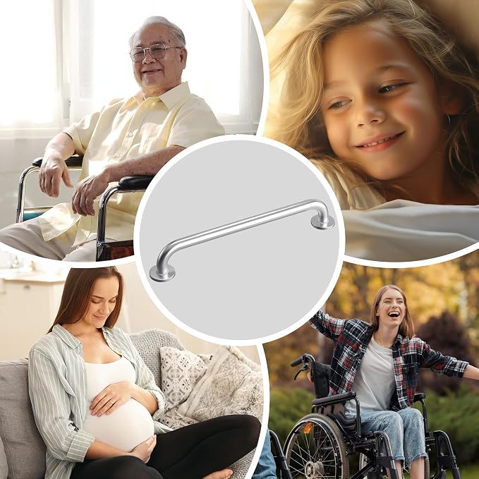 AmazerBath Grab Bar for Bathtubs and Showers - Anti Slip, 36" L x 1.25" D, Stainless Steel, Senior and Handicap Accessible, Holds 500LBS