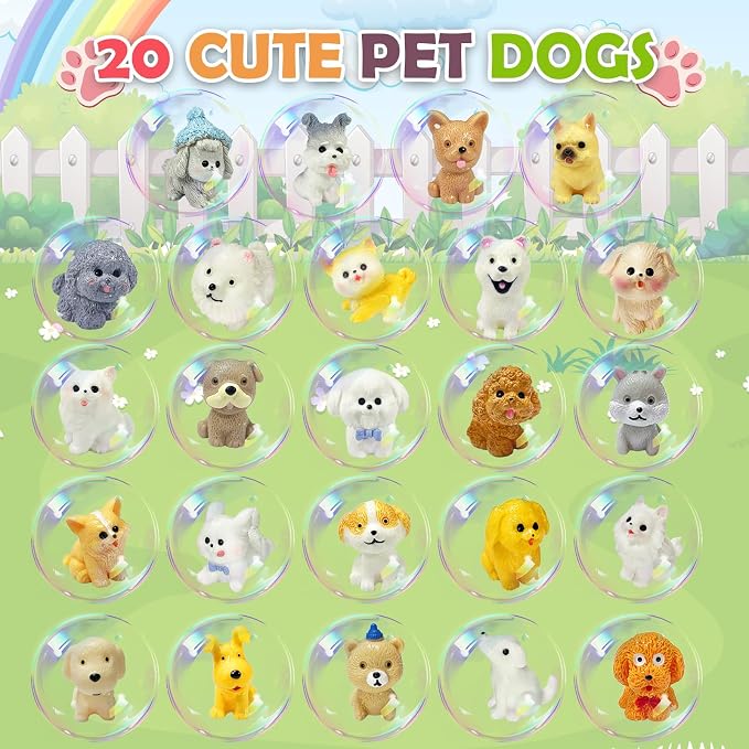 Bath Bombs for Kids with Surprise Toys Inside, 20 Pack Kids Bath Bombs with Puppy Dolls & Dog Pretend Playset Bath Toys, Child-Safe Bubble Bath Fizzies, Birthday Christmas Gift Set