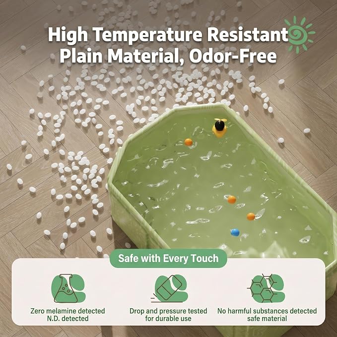 Foldable Portable Bathtub for Pets,Dog,Cat, Freestanding PP Plastic and PVC, Capacity, Portable Green for Pets Play