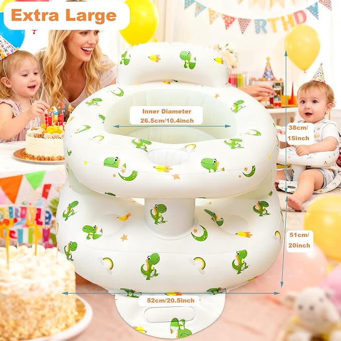 EXBEPE Thickened Inflatable Baby Seat, Sit Me Up Floor Seat for Babies 3-36 Months with Tray, Sitting Support Infant Chair, Built in Air Pump