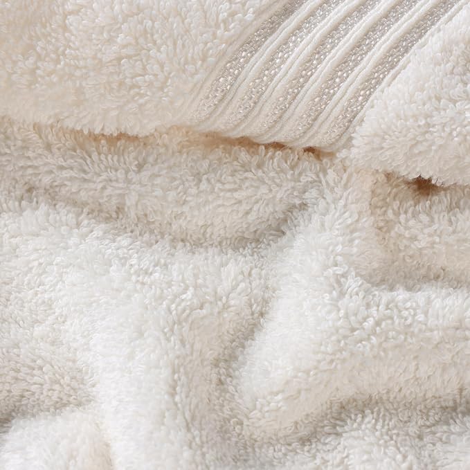 Superior Egyptian Cotton 8-Piece Hand Towel Set, Towel Basics For Quick Dry, Absorbent Small Towels, Facial, Spa, Kitchen, Bathroom Essentials, Apartment, Guest Bath, Soft, Washcloth, Ivory