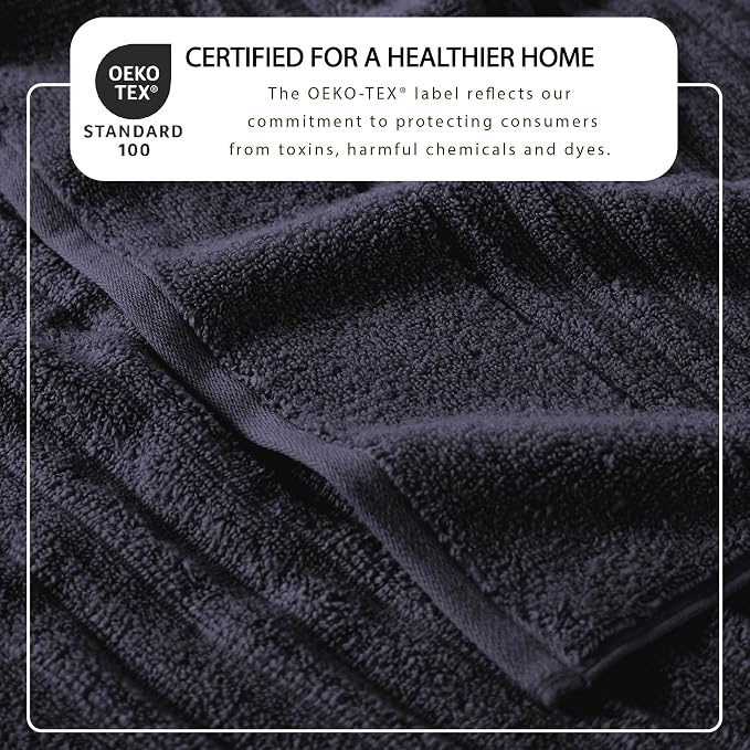 Great Bay Home 2 Pack Bath Sheet Set - 100% Cotton Towel Set - Absorbent & Quick-Dry Oversized Towels for Bathroom (Navy Blue)