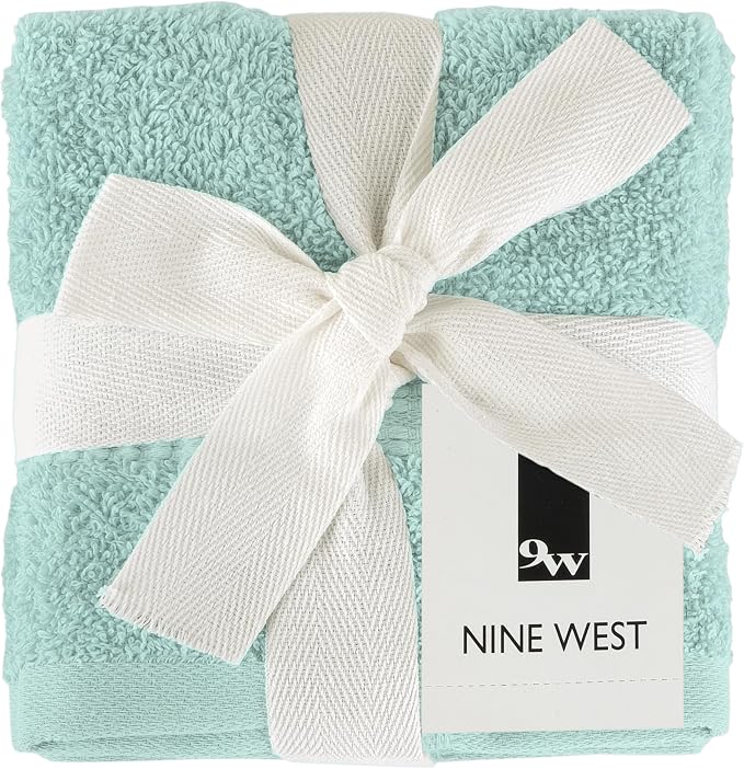 Nine West 6 Piece Towel Set, 100% Turkish Cotton Terry Cloth, Quick Drying, Highly Absorbent & Comfy, Includes 2 Bath Towels, 2 Hand Towels & 2 Washcloths | (Green)