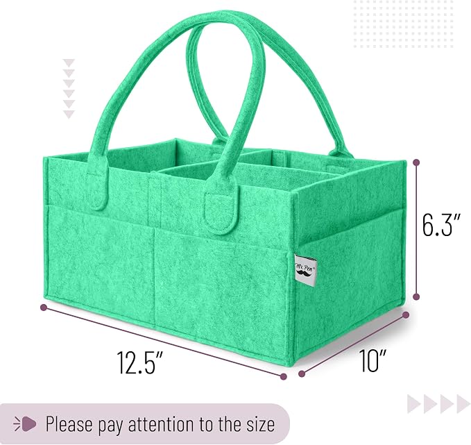 Mr. Pen- Baby Diaper Caddy Organizer, Green | Nursery Storage Bin and Car Organizer for Diapers and Baby Wipes
