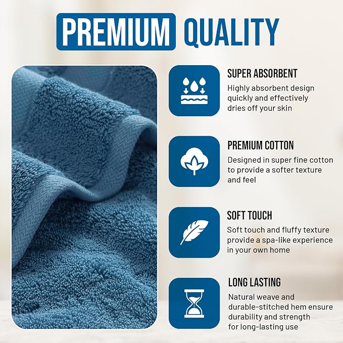 Oversized Bath Towels - 36 x 72 Extra Large Organic Cotton Bath Sheets for Adults | Jumbo Hotel-Size, Ultra Absorbent & Soft | 2 Pack