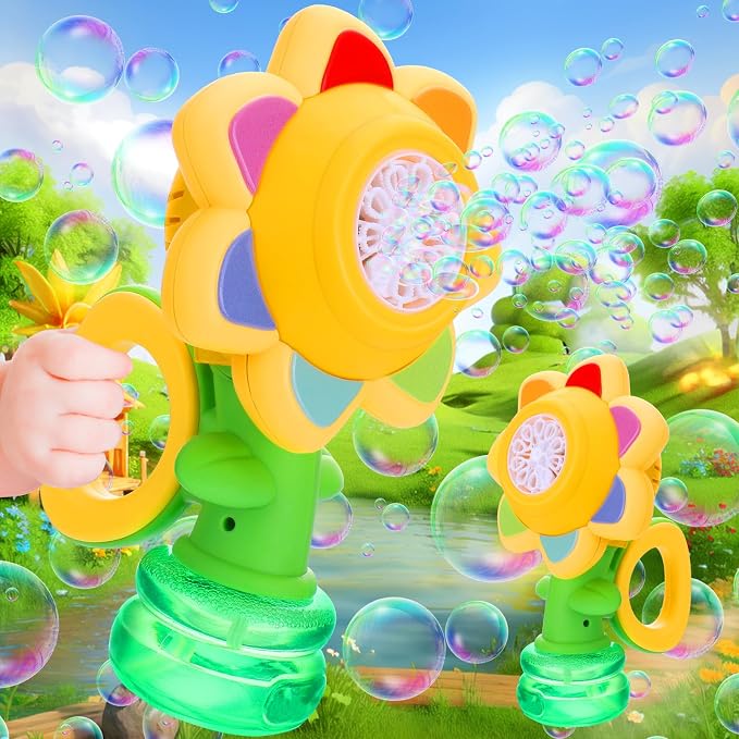 Vodolo 2PCS Seven Color Flower Bubble Machine