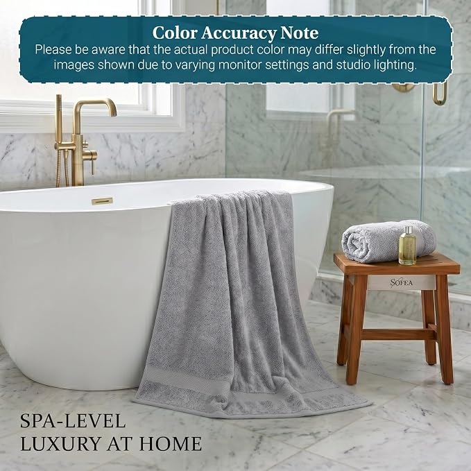 Sofea Bath Sheet Towels 2 Pack Oversized, (35 x 70 Inches) 100% Cotton Jumbo Bathroom Towels, Extra Large Soft Absorbent Bath Sheet Towels