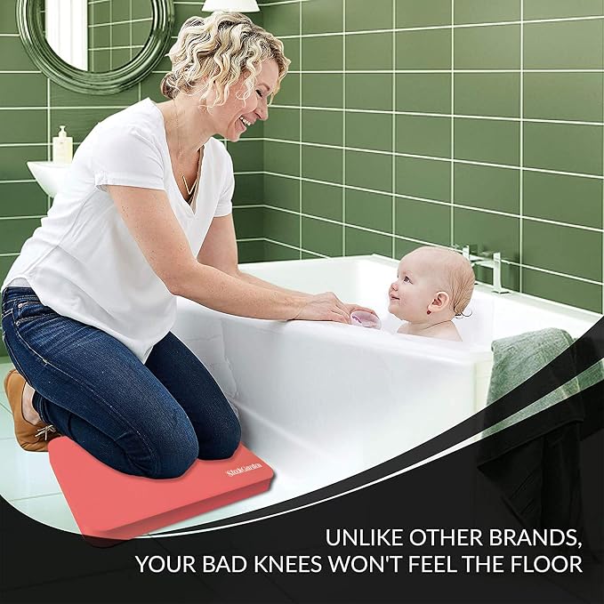 Premium Thick Kneeling Pads Bath Floor Kneeler for Baby, Knee Pad Cushion for Pool | Thickest, Most Comfortable Foam Mat Kneeler for Yoga & Exercise,Waterproof (12.5"x17.8"x2, Peach)