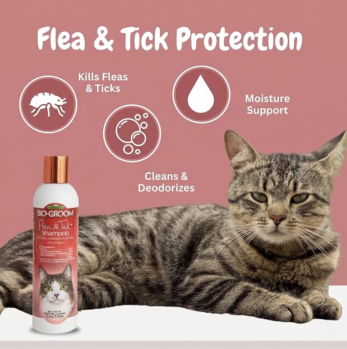 Bio-Groom Flea & Tick Dog Shampoo - Flea and Tick Prevention for Dogs, Cat Flea Treatment, Cruelty-Free, Made in USA, Natural Tick Repellent, Protein-Lanolin Shampoo - 8 fl oz 1-Pack