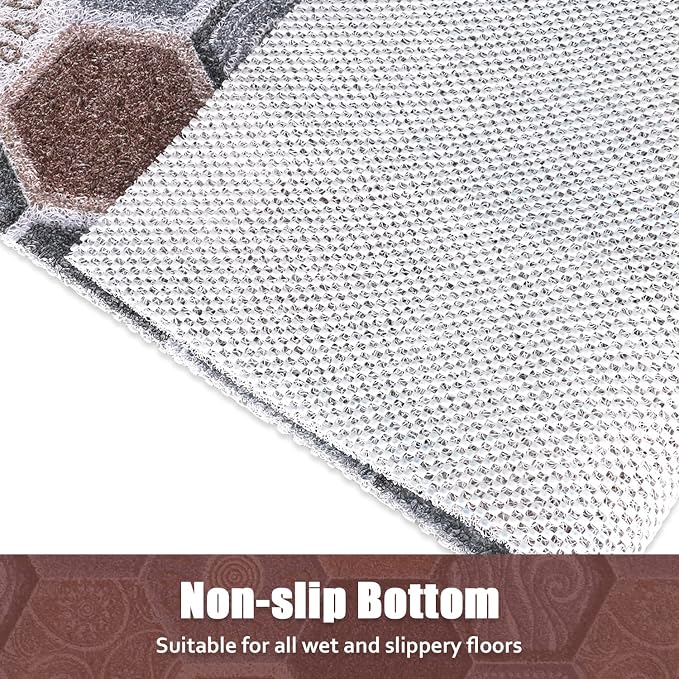 Shower Mat Bathtub Mat Non-Slip, 32x32 Inch, Soft Comfort Bath Mat with Drainage Holes, PVC Loofah Massage Bathmat for Shower, Tub, Bathroom, Wet Areas, Quick Drying