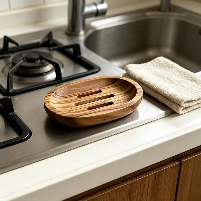 soap Dish Olive bar soap Holder for Shower Wood Wooden soap Saver self draining Box draining Dishes for Bathroom Sink