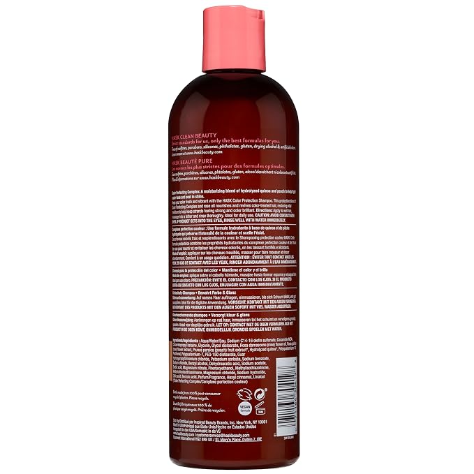 HASK Color Care Shampoo + Conditioner Set for Color-Treated Hair | Sulfate-Free, Paraben-Free, Gluten-Free, Vegan, Cruelty-Free, Color Safe | 12oz each