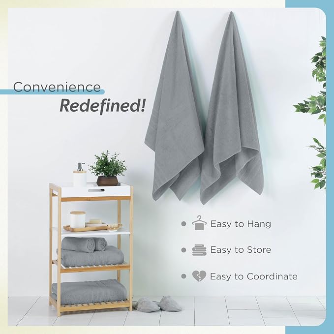 Martex 2-Pack Ultimate Performance Bath Sheet Set, Monument Grey, 33" x 65" | 100% Cotton, Extra Large Bath Towels, Super Absorbent, Low-Linting, Supersoft