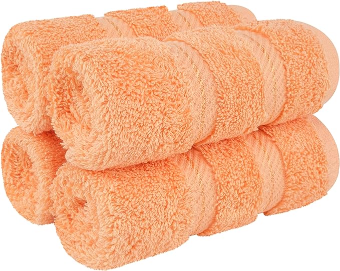 American Soft Linen 100% Cotton Luxury Turkish Towels, 4 PC Washcloth Set | Soft Absorbent Quick Dry OEKO Tex Standard 100 Certificated Durable Machine Washable Breathable Premium Hotel Quality