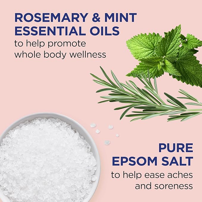 Dr Teal's Epsom Salt Magnesium Soak, Wellness Therapy with Rosemary & Mint, 3 lbs (Pack of 2)