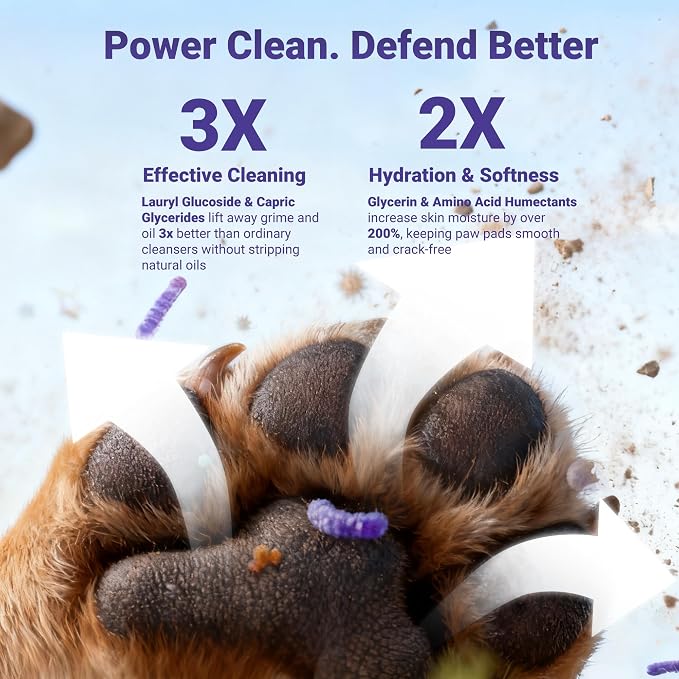 Pet Paw Cleaner, No-rinse Dog Paw Washer, Waterless Foam Foot Cleanser for Larger Dogs&Small Dogs&Cats, Built-in Scrubber Brush for Dirty and Muddy Paw, Safe Ingredient, pH-balanced, 5.07 fl.oz