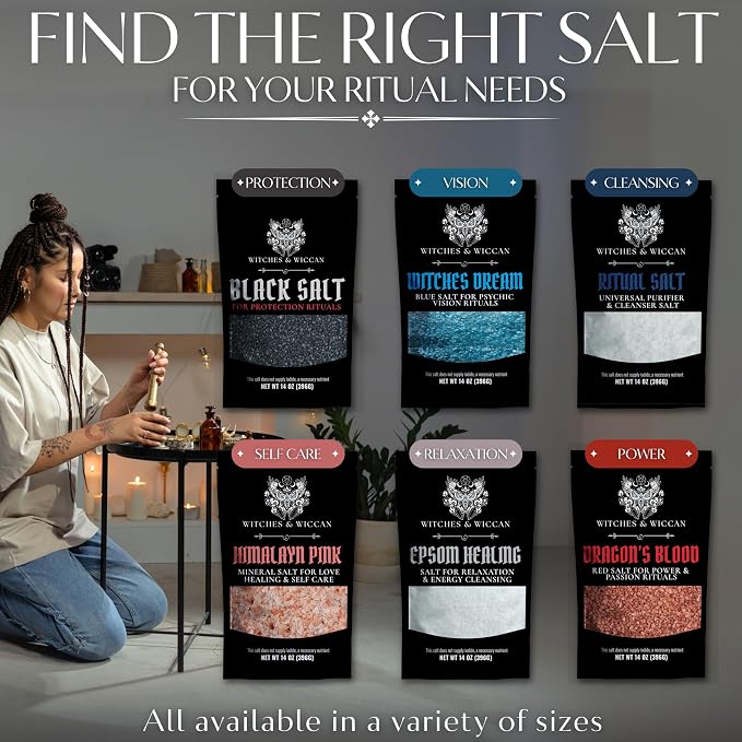 Pink Himalayan Salt for Love, Self-care, and Healing Rituals – Himalayan Pink Salt Ideal for Baths, Spells, and Circle Casting – 5 Oz Bag, Witches & Wiccan