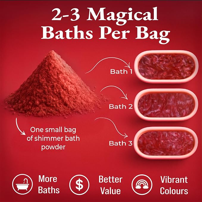 Red Shimmer Bath Bomb in A Bag - Handmade Strawberry Scented Bath Bombs for Women, Kids and Men - Bulk Bathbomb Fizzies Perfect for Boys and Girls All Ages (Small, Red)